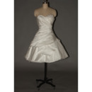 Discount A-Line Sweetheart Satin Tulle Short Beach Wedding Dresses