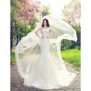 Luxury Crystal Beaded High Neckline Lace Appliques Tulle Wedding Dresses