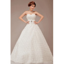 Romantic and Alluring Sweetheart Ball Gown Floral Lace Wedding Dresses with Beaded Crystal Detail
