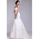 Graceful A-Line Sweetheart Pleated Bust Lace Wedding Dresses with Layered Draped High-Low Skirt