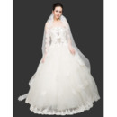 Gorgeous Ball Gown Strapless Floor Length Organza Beaded Wedding Dresses