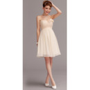Discount Simple Strapless Ruched Bodice Sweetheart Chiffon Mini Bridesmaid Dresses