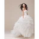 Romantic and Sophisticated Ball Gown Beaded Strapless Organza Wedding Dresses with Breathtaking Layered Skirt