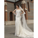 Luxury Beading Appliques Mermaid Off-the-shoulder Court Train Tulle Wedding Dresses