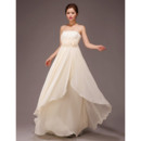 Pretty Strapless Empire Chiffon Floor Length Bridesmaid Dresses
