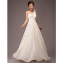 Popular One Shoulder A-Line Chiffon Floor Length Bridesmaid Dresses