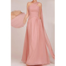 Inexpensive One Shoulder Floor Length Chiffon A-Line Bridesmaid Dresses