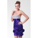 Attractive Tight Strapless Short Cocktail/ Prom Party Dresses with Sequined Top