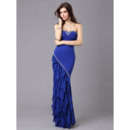 Sultry Sweetheart Chiffon Evening Party Dresses with Asymmetrical Layered/ Tiered Skirt