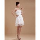 Graceful Empire Strapless Mini Lace Wedding Dresses