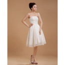 Graceful Simple A-Line Strapless Reception Lace Wedding Dresses