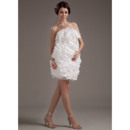 Fashionable Strapless Mini Wedding Dresses with Breathtaking All-over Tiered Ruffled