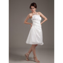 Perfect Strapless Short Wedding Dresses with Asymmetrical Waistline and Pearl beading