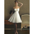 Affordable Sweetheart Empire Short Chiffon Wedding Dresses with Beadings Detail