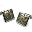 Elegant Square Carved Cufflinks for Party/ Wedding/ Business