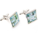 Discount Square Agate Conch Cufflinks for Party/ Wedding/ Business