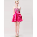 Informal Cute A-line Sweetheart Short Satin Homecoming/ Party Dresses
