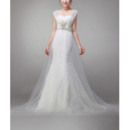 Pretty Mermaid Lace Wedding Dresses with All-over Tulle and Rhinestone Beaded Waist