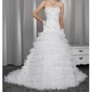 Gorgeous Crystal Beading Sweetheart Organza Wedding Dresses with Breathtaking Layered Skirt