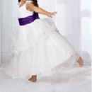 Beautiful Ball Gown V-back Ankle Length Pick-up Organza Flower Girl Dresses with Hand-made Flowers