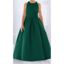 Affordable Lovely Ball Gown Round Full Length Pleated Satin Flower Girl/ Easter Dresses