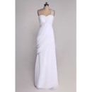 Discount Beading Appliques One Shoulder Chiffon Wedding Dresses with Asymmetrical Pleated