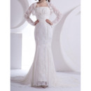 Elegant Mermaid Court Train Lace Chiffon Wedding Dresses with Jackets