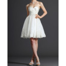 Charming Sweetheart Short Satin Bodice Wedding Dresses with Beaded Applique Tulle Skrit