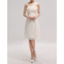 Discount One Shoulder Sleeveless Knee Length Chiffon Bridesmaid Dresses with Ruched-Bodice