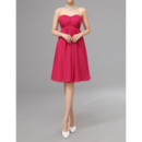 Elegant Simple Empire Sweetheart Knee Length Ruched Chiffon Bridesmaid Dresses Under $100