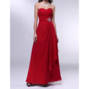 Elegant A-Line Sweetheart Chiffon Evening Dresses with Side Cascade Draping Detail