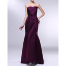 Modern Mermaid/ Trumpet Strapless Satin Evening Party Dresses with Beaded Appliques Detail