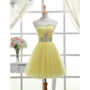 Perfect Sweetheart Short Homecoming Dresses with Crystal Beaded Neckline and Waist