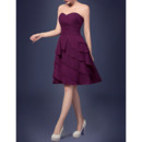 Discount A-Line Sweetheart Short Chiffon Homecoming Dresses with Layered Skirt