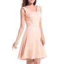 Inexpensive A-Line Straps Cowl Neck Short Chiffon Homecoming/ Party Dresses