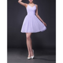 Inexpensive A-Line Straps Sweetheart Short Ruched Chiffon Homecoming Dresses
