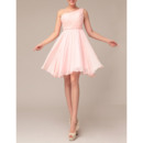 Simply Elegant Empire Ruched One Shoulder Chiffon Homecoming Dresses