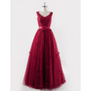 Romantic Ball Gown Appliques Bodice Tulle Evening Dress with 3D Floral Embellished Skirt