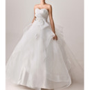 Sophisticated Ball Gown Sweetheart Organza Wedding Dresses with Big Bow and Ruched Bodice