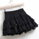 Girls' Cute Tulle Mini Skirts with Beads and Ruffle