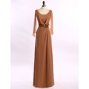 Modest Cowl Neck Full Length Chiffon Mother Dresses for Wedding Party with Hand-made Flowers