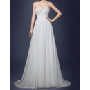 Elegant Empire Sweetheart Neck Chiffon Wedding Dresses with Beading and Criss Cross Bust