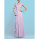 Affordable Sheath Floor Length Chiffon Bridesmaid Dresses with Straps