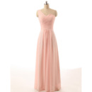 Discount One Shoulder Floor Length Chiffon Pink Bridesmaid Dresses