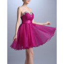 Perfect Sweetheart Short Organza Homecoming Party Dresses with Rhinestone Beading Detail