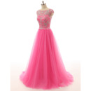 Discount A-Line Sweep Train Organza Evening/ Prom/ Formal Dresses