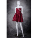 Perfect A-Line Sweetheart Short Pleated Taffeta Homecoming Party Dresses with Beading Crystal Detail