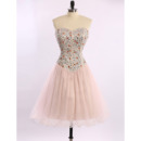 Ravishing Tight Sweetheart Short Tulle Homecoming Dresses with Crystal Embellished