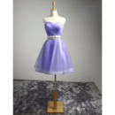Perfect Sweetheart Pleated Short Organza Homecoming Party Dresses with Crystal Beaded Waist