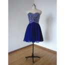 Perfect Short Chiffon Homecoming Party Dresses with Dazzling Beaded Rhinestone Bodice